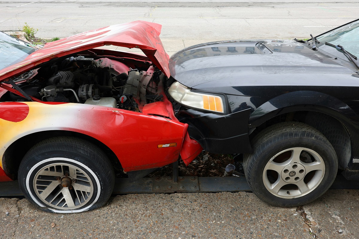 car accident on the road